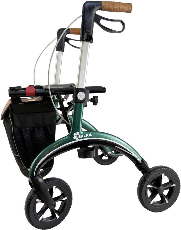 Saljol Carbon Rollator - British Racing Green | S | Gebruikt | Lichtgewicht Rollator uit 2022