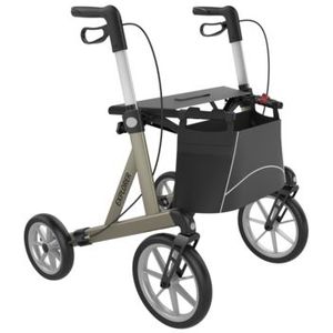 Rehasense Explorer Outdoor Rollator - Inclusief Zachte Banden & Rugband - Champagne L