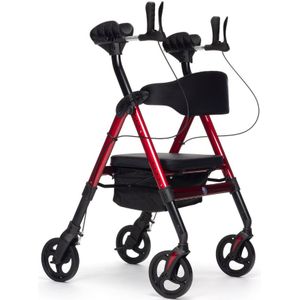 Vermeiren Goliat Artro Rollator met Armschalen – Belastbaar tot 200 kg - Rood