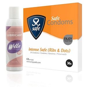 Intense Safe Condooms en Glijmiddel Combi Pakket - 72 stuks