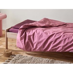 Yumeko Kinderdekbedovertrek Gewassen Percal Katoen 120x150 Roze - Eco, Bio & Fairtrade