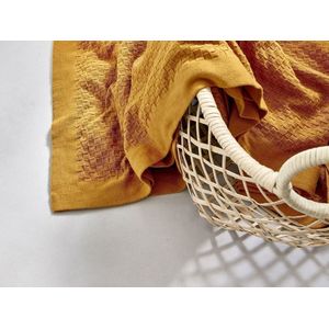 Yumeko Deken Katoen Basket Weave Okergeel 160x250