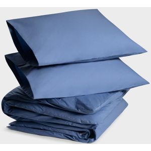 Yumeko overtrekset percal serene blauw 200x220 + 2/60x70 - Bio, eco & fairtrade