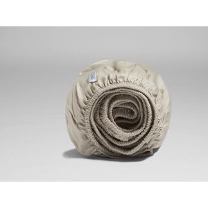 Yumeko Hoeslaken Katoen Satijn 100x200x30 Beige - Eco, Bio & Fairtrade