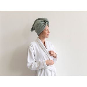 Yumeko haarhanddoek terry sea groen - Bio, eco & fairtrade