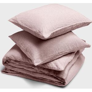 Yumeko overtrekset gewassen linnen roze chambray 240x220 + 2/60x70 - Biologisch & ecologisch