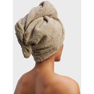 Yumeko haarhanddoek terry warm taupe - Bio, eco & fairtrade