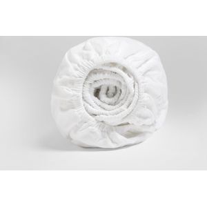 Yumeko hoeslaken velvet flanel wit 80x200x30 - Biologisch & ecologisch