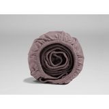 Yumeko hoeslaken percal mauve 140x200x30 - Bio, eco & fairtrade