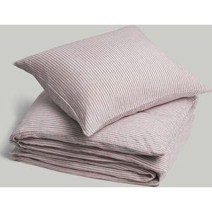 Yumeko overtrekset gewassen linnen roze stripe 140x220 + 1/60x70 - Biologisch & ecologisch