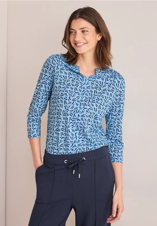 Cecil - B322755 - T-shirt - Lichtblauw - Tunieklook - Dames