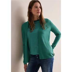 Cecil Dames Open basic vest in Groen, Gr: L