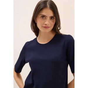 Cecil Dames Basic geribd Shirt in Blauw, Gr: L