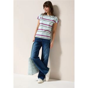 Cecil Dames Gestreept shirt in Multicolour|Groen, Gr: L