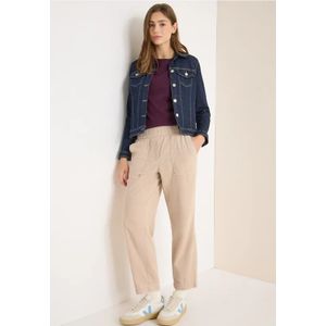 Cecil Dames Sportieve loose fit corduroy broek in Beige, Gr: XXL