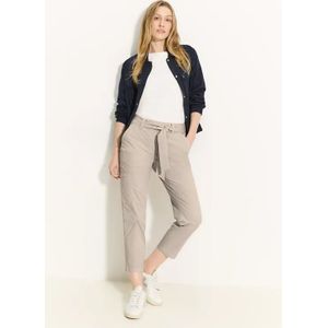 Cecil Dames Papertouch broek met riem in Beige, Gr: XXL
