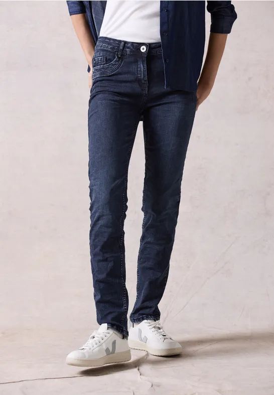 Cecil Dames Slanke jeans in Blauw, Gr: 25