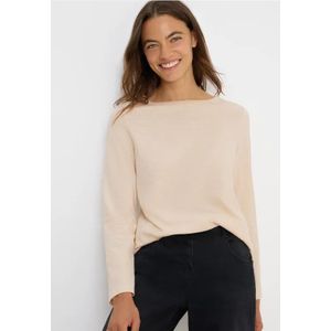 Cecil Dames Shirt met ton-sur-ton strepen in Beige, Gr: L
