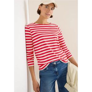 Cecil Dames Gestreept basic shirt in Rood, Gr: L