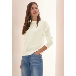 CECIL - Trui - Vanilla White - Dames - Boothals - Lange Mouwen - Mesh