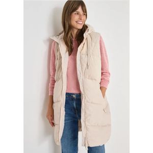 Cecil Dames Corduroy mix puffer vest in Wit, Gr: 3XL