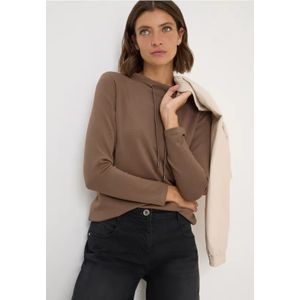 Cecil Dames Shirt met trechtervormige hals in Bruin, Gr: 3XL