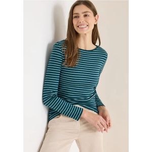 Cecil Dames Gestreept shirt in Groen, Gr: 3XL