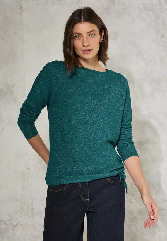 Cecil - B322492 - T-shirt - Petrol Groen - Lange Mouwen
