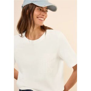 Cecil Dames Sweater met borstzak in Wit, Gr: XS