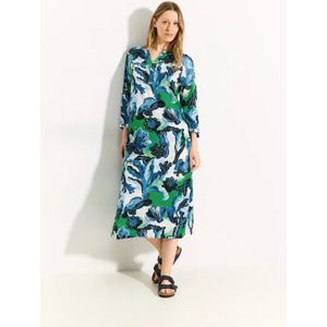 Cecil - Midi-jurk - Wit - Viscose - Ronde Hals met Split