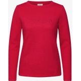 Cecil - Gestructureerd Shirt - Rood - Katoenmix - Lange Mouwen