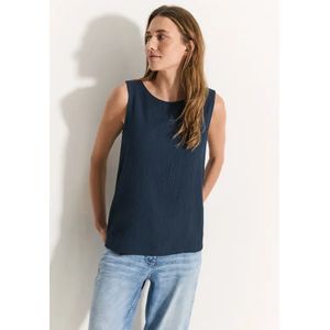 Cecil Dames Blousetop met structuur in Blauw, Gr: XS