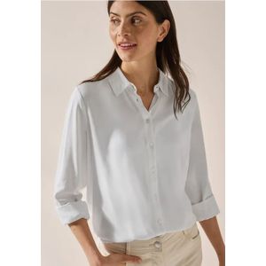 Cecil Dames Overhemdblouse in effen kleur in Wit, Gr: L