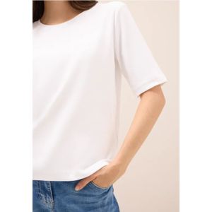 Cecil - Dames Basic Geribd Shirt - Wit