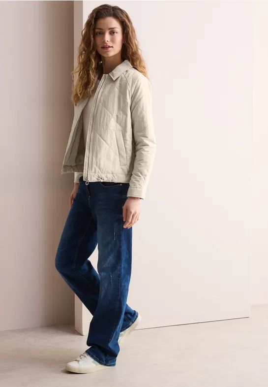 Cecil - Lichtgewicht Jas - Gewatteerd Patroon - Overhemdkraag - Zijzakken - Trekkoord