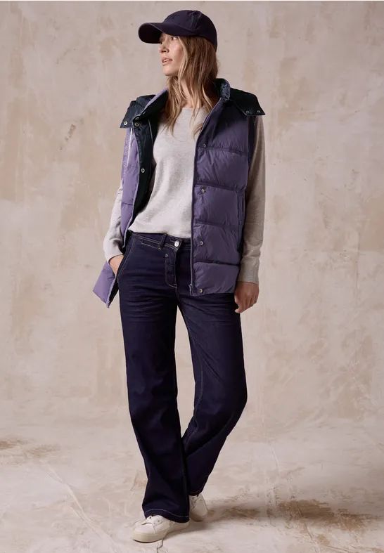 Cecil - Vest - Paars - Gewatteerd - Met Capuchon