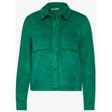 Cecil - Kort Corduroy Jack - Groen - Lichtgewicht - Overhemdkraag, Lange Mouwen, Steekzakken