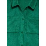 Cecil - Kort Corduroy Jack - Groen - Lichtgewicht - Overhemdkraag, Lange Mouwen, Steekzakken