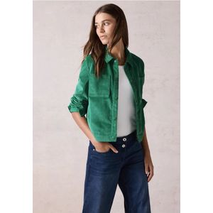 Cecil - Kort Corduroy Jack - Groen - Lichtgewicht - Overhemdkraag, Lange Mouwen, Steekzakken