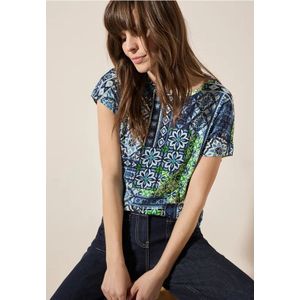 Cecil Dames Shirt met patroon in Blauw, Gr: S