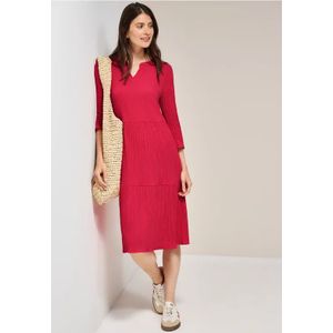 Cecil Dames Seersucker jurk met volants in Rood, Gr: L