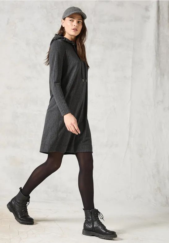 Cecil - A-lijn Jurk - Grijs - Viscosemix