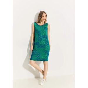 Cecil Dames Jurk met patchworkprint in Groen, Gr: L