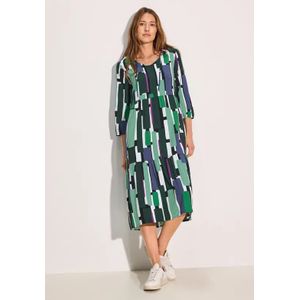 Cecil Dames Bedrukte midi-jurk in Groen, Gr: S