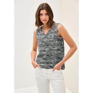Cecil Dames Gedessineerde jersey top in Grijs, Gr: L