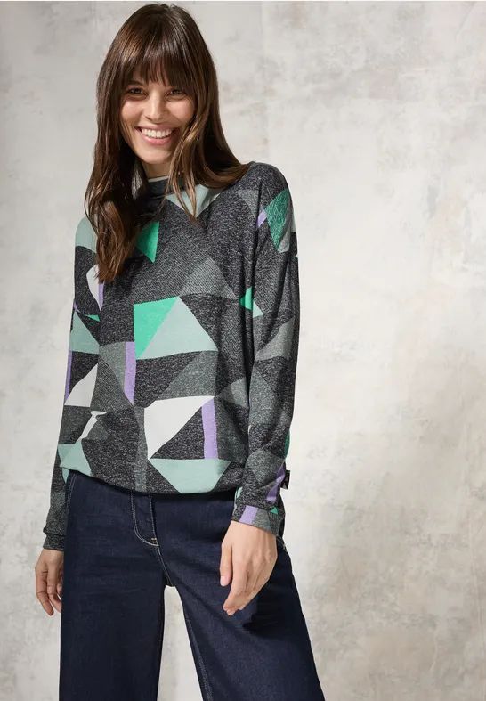 Cecil - Dames Shirt - Zwart - Grafische Print