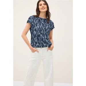 Cecil Dames Shirt met burn-out look in Blauw, Gr: L