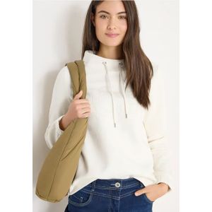Cecil Dames Trechtervormig sweatshirt in Wit, Gr: L