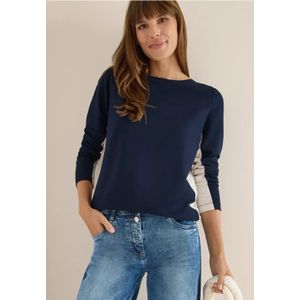 Cecil Dames Kleurblok Shirt in Blauw, Gr: L
