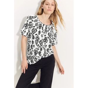 CECIL - Carmen Blouse - Print - Korte Mouwen - Elastisch - Geplooide Hals